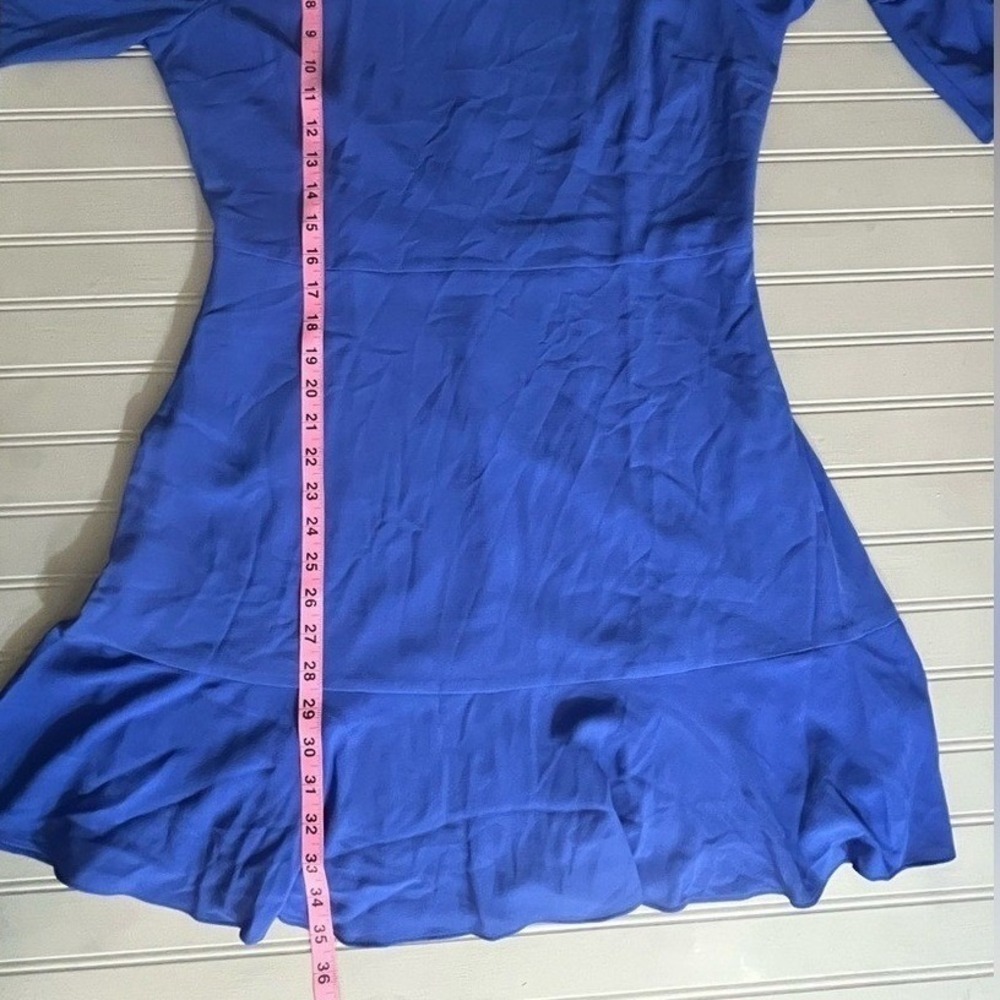 Bar III Cobalt Blue Ruffle Sleeve Shift Dress Womens 10 Cocktail Career NWT - Picture 14 of 14